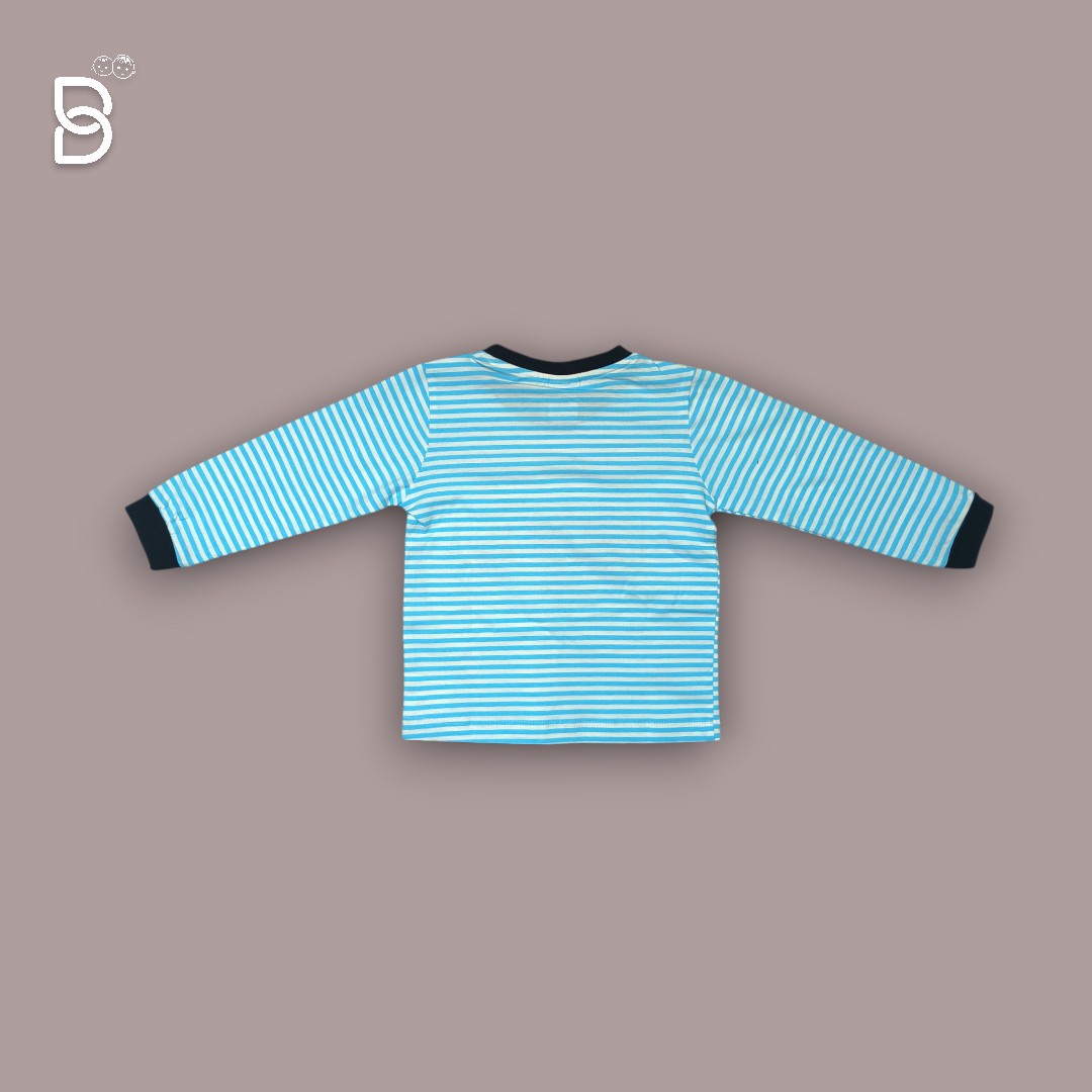 KIDS CASUAL MOTORCYCLE PRINTED T-SHIRT & PANTS SKY BLUE - OLLYPOP
