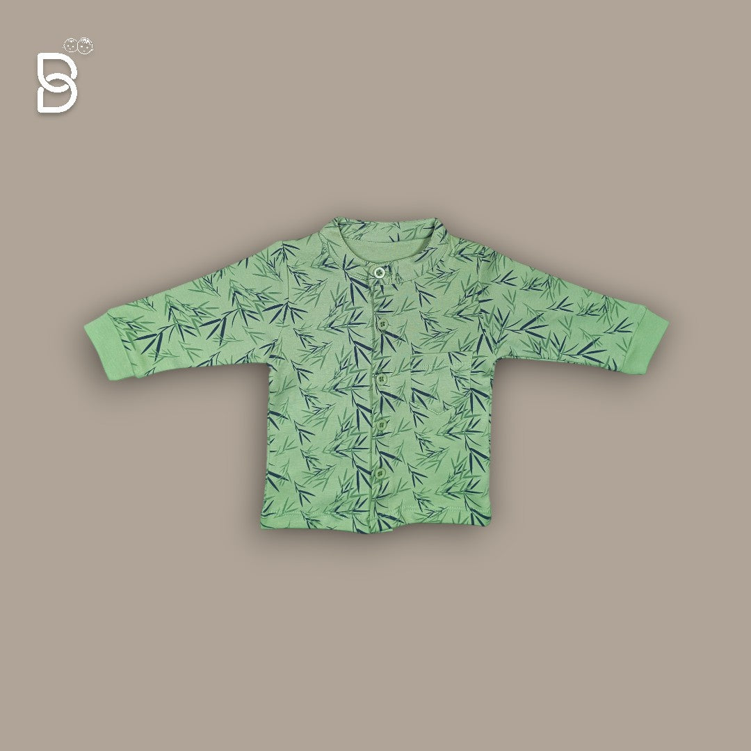 BABY BOY GREEN SHIRT - WHITE T-SHIRT - NAVY BLUE PANT