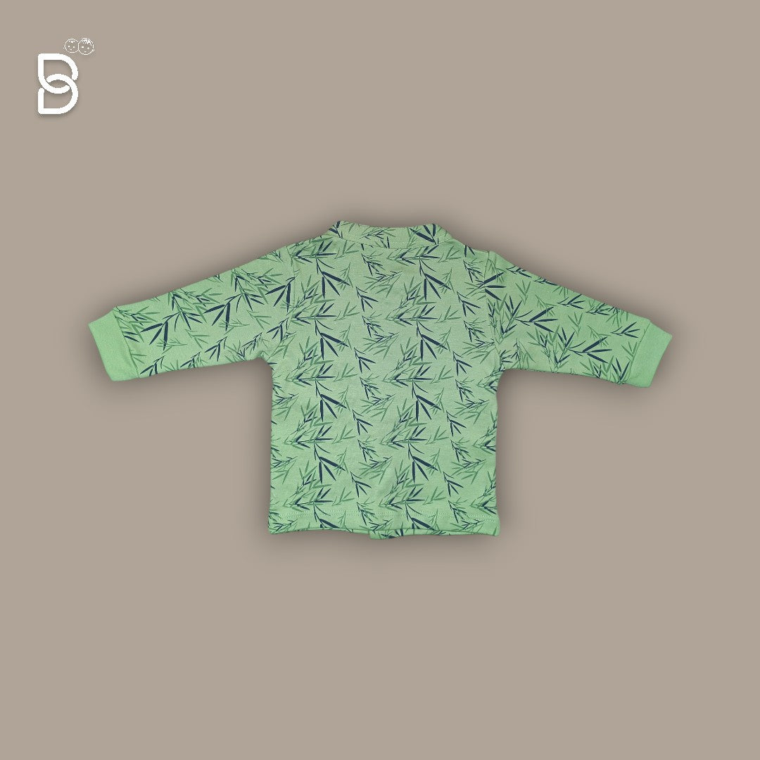 BABY BOY GREEN SHIRT - WHITE T-SHIRT - NAVY BLUE PANT
