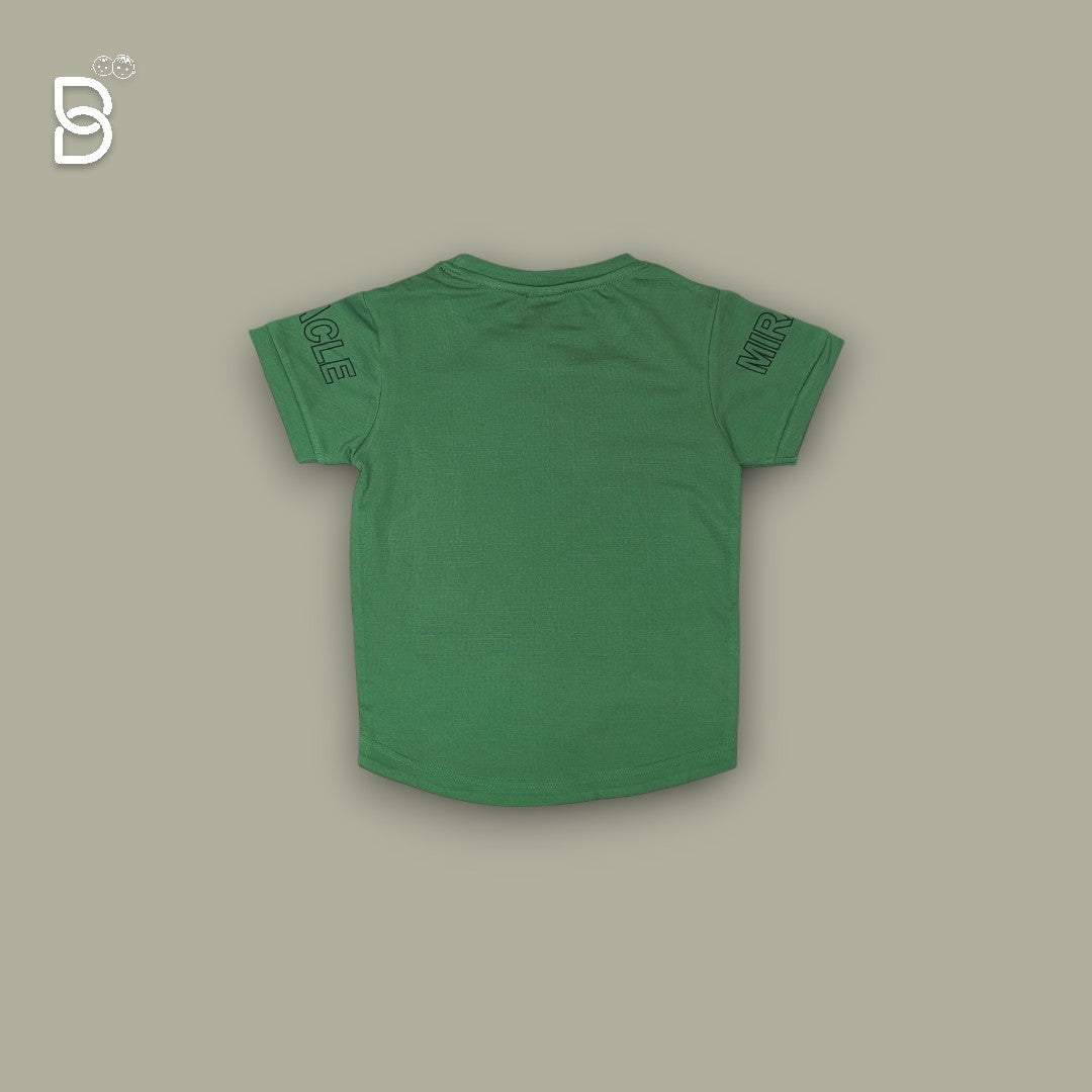 KIDS CASUAL WEAR PRINTED T-SHIRT & NICKER GREEN - UNO KIDS