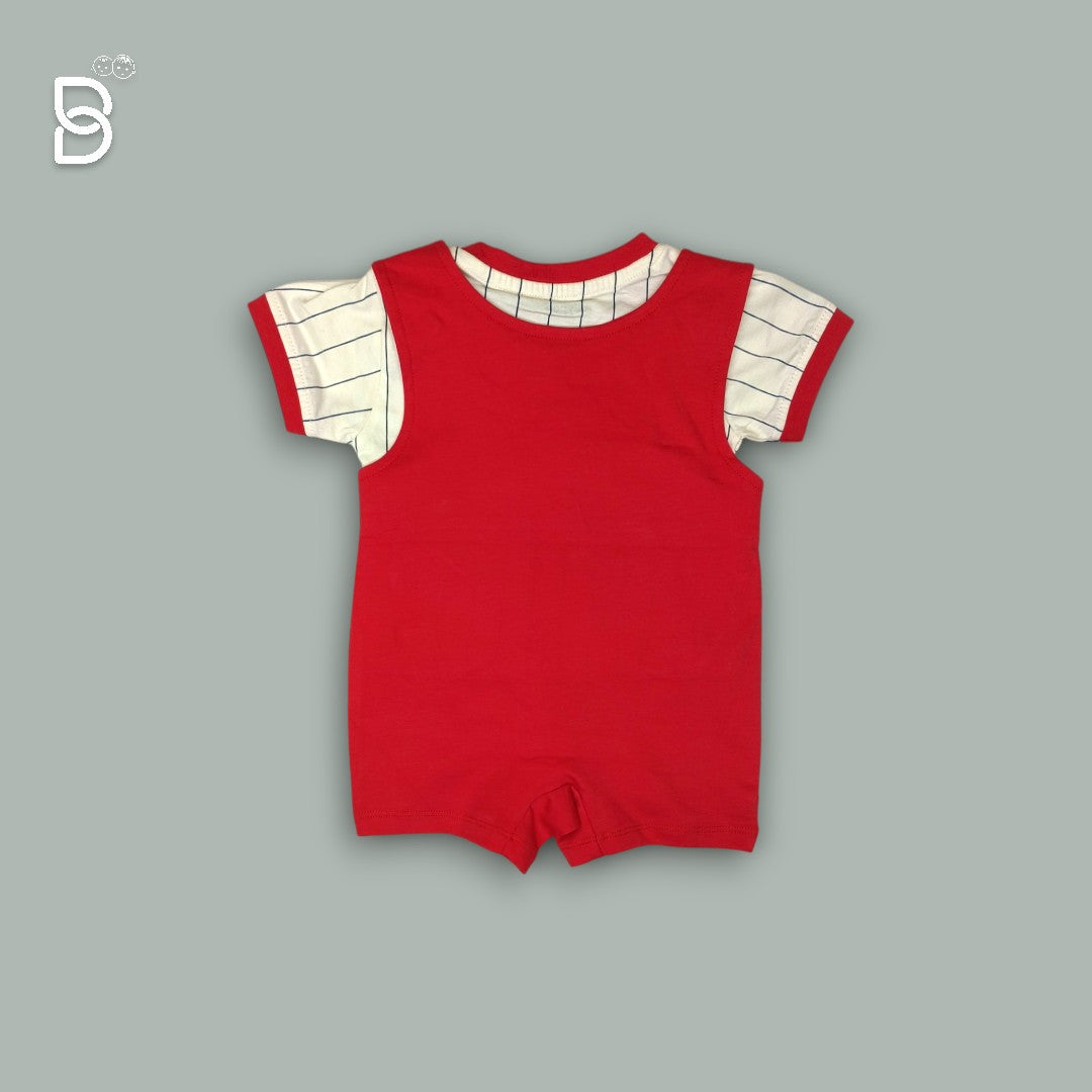 A ONE PIECE GARMENT FOR NEW BORNS RED