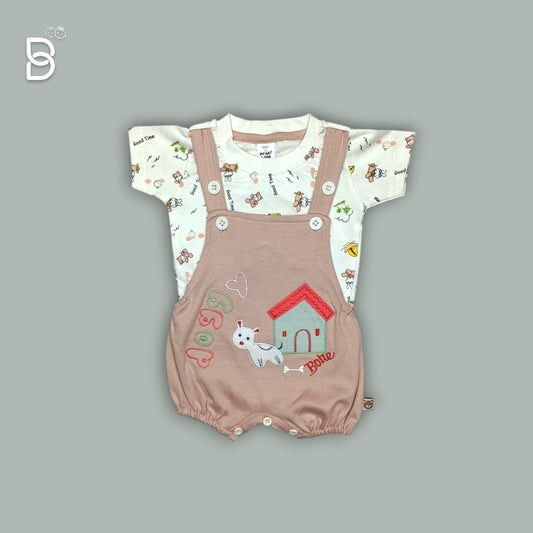 SOFT COTTON DUNGAREE SET FOR NEW BORNS