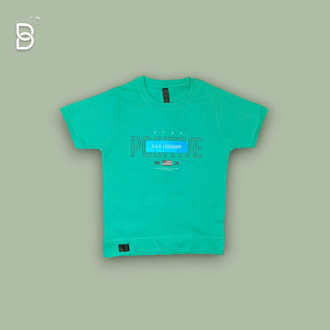 BOYS PRINTED T-SHIRT AND NICKER FLOURESCENT GREEN - O&O