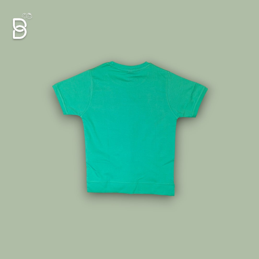 BOYS PRINTED T-SHIRT AND NICKER FLOURESCENT GREEN - O&O