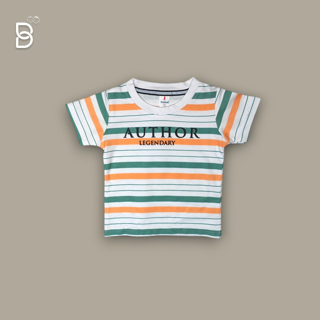 KIDS STRIPED T-SHIRT & GREEN NICKER