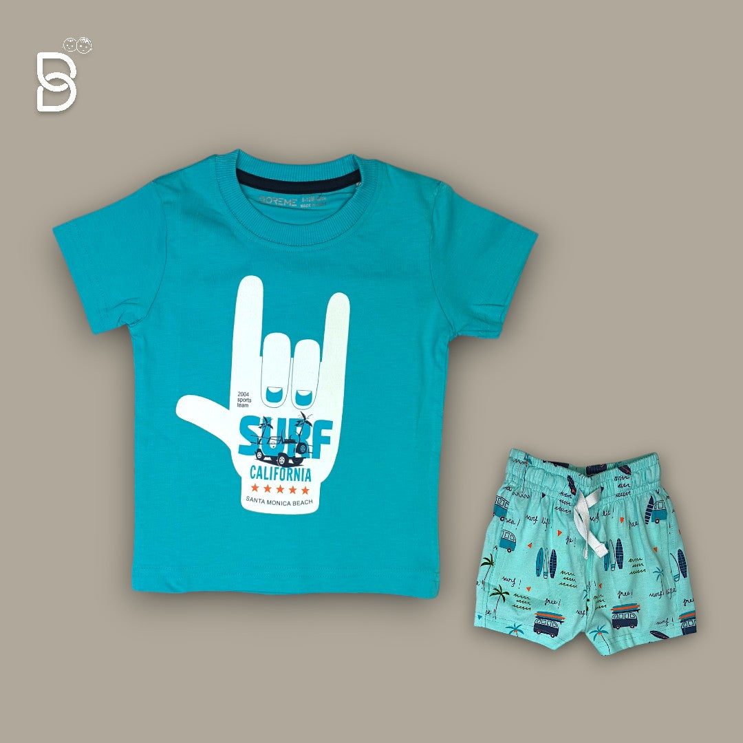 KIDS SKY BLUE T-SHIRT & NICKER