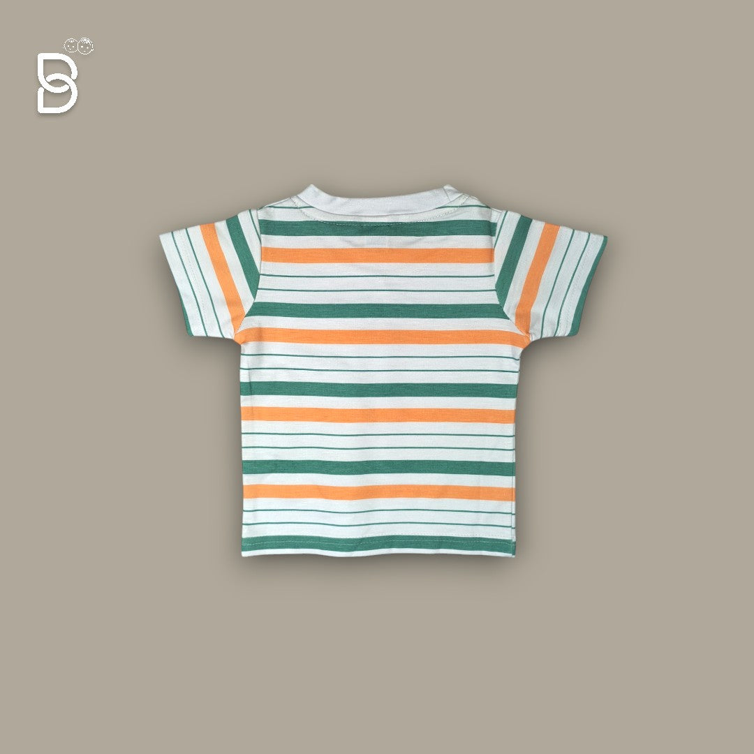 KIDS STRIPED T-SHIRT & GREEN NICKER