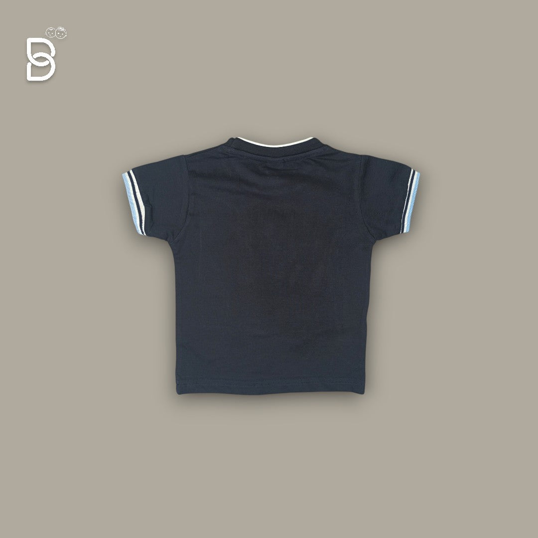 KIDS CASUAL WEAR PRINTED T-SHIRT & NICKER NAVY BLUE - UNO KIDS