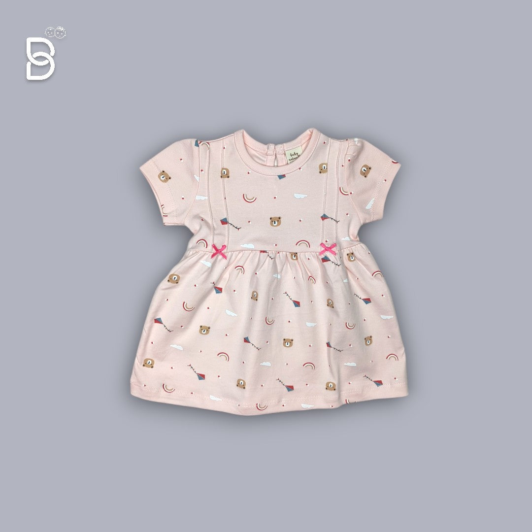NEW BORN BABY GIRL COTTON FROCK PEACH - NATURELLE
