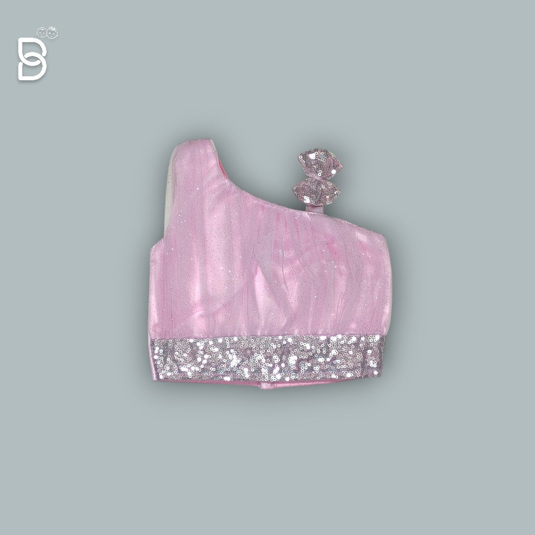 NEW BORN PARTY WEAR FROCK WITH HAIR BAND & SHOE PINK COLOR