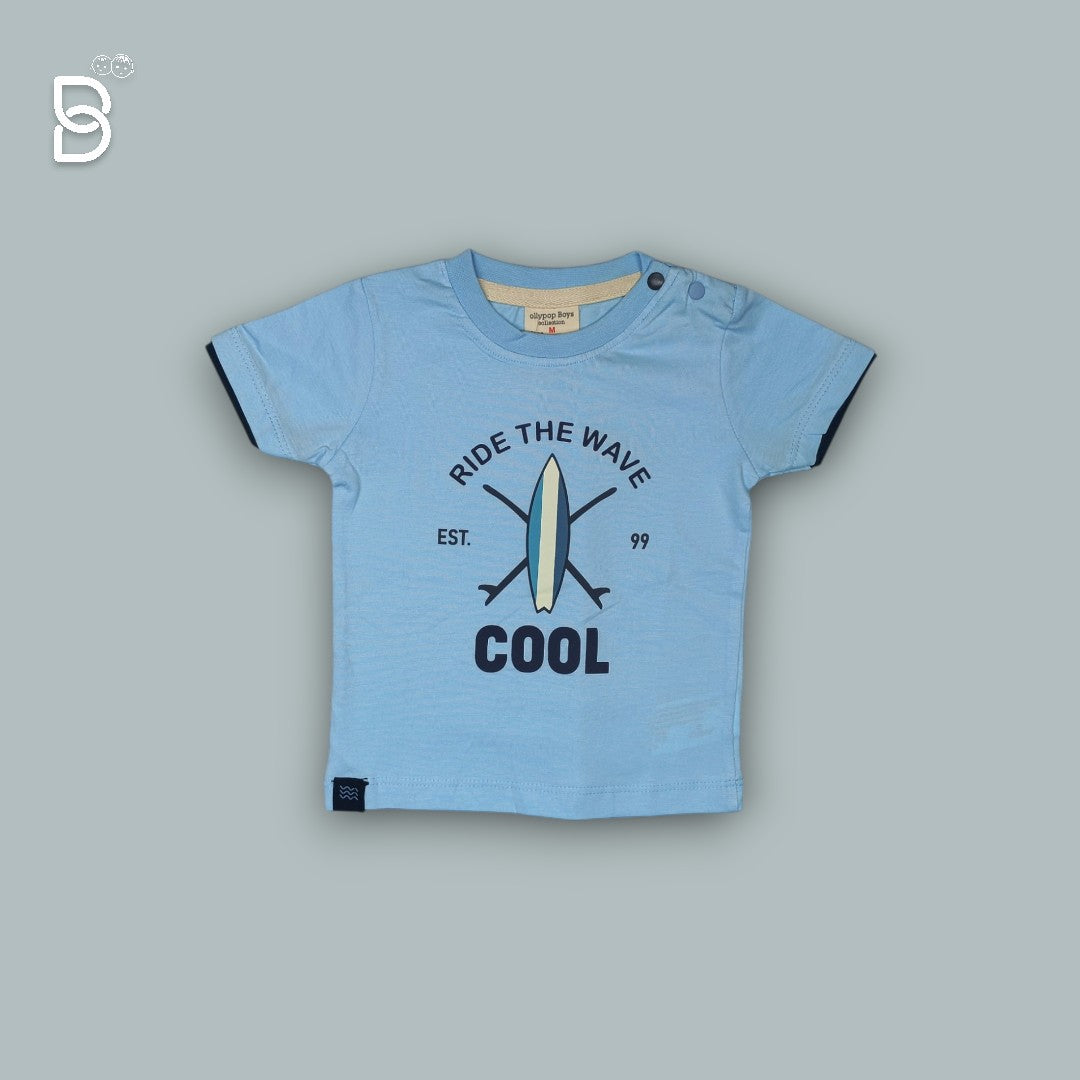 BOYS PRINTED T-SHIRT AND NICKER BLUE - OLLYPOP