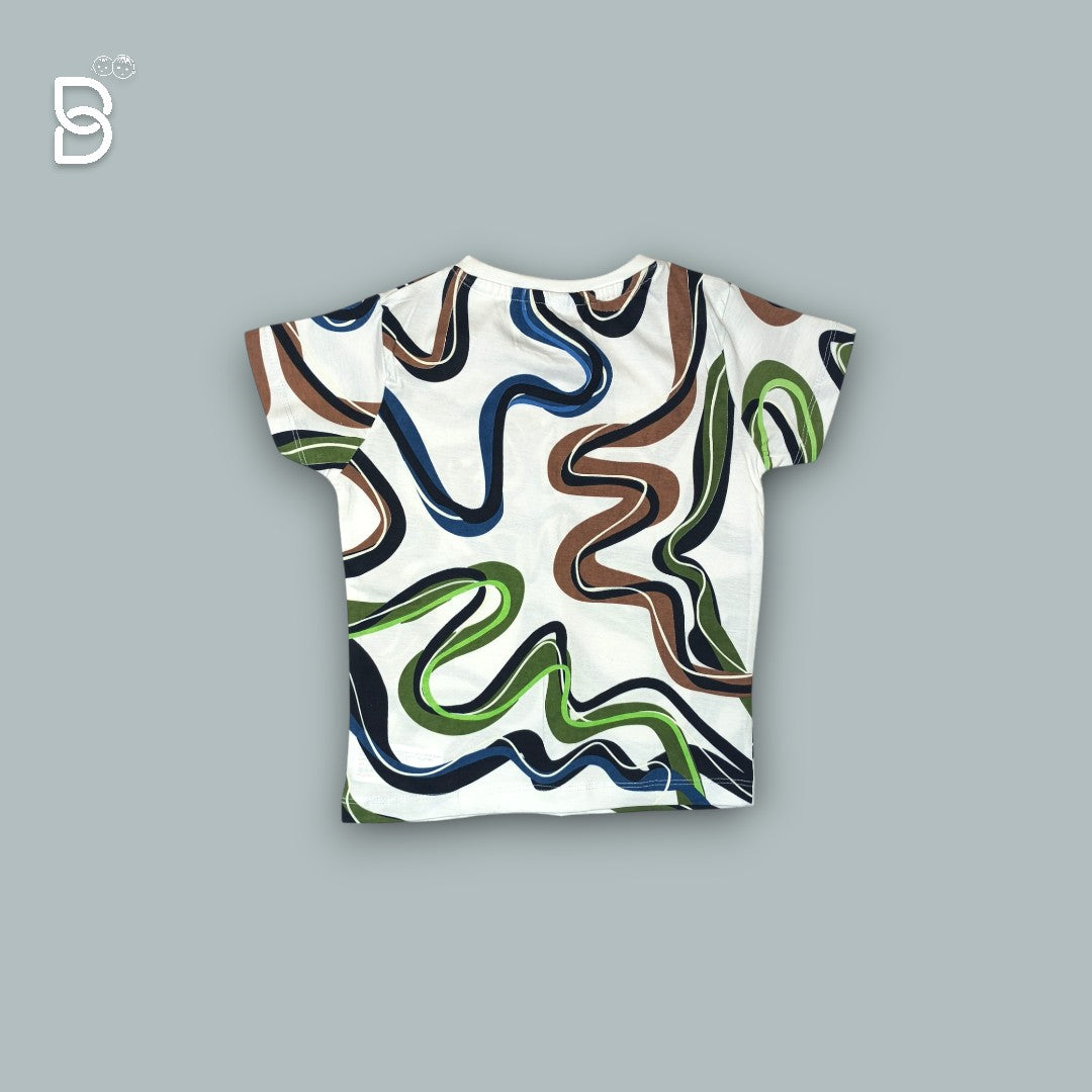 JUNGLE PRINT ON WHITE T-SHIRT & NICKER
