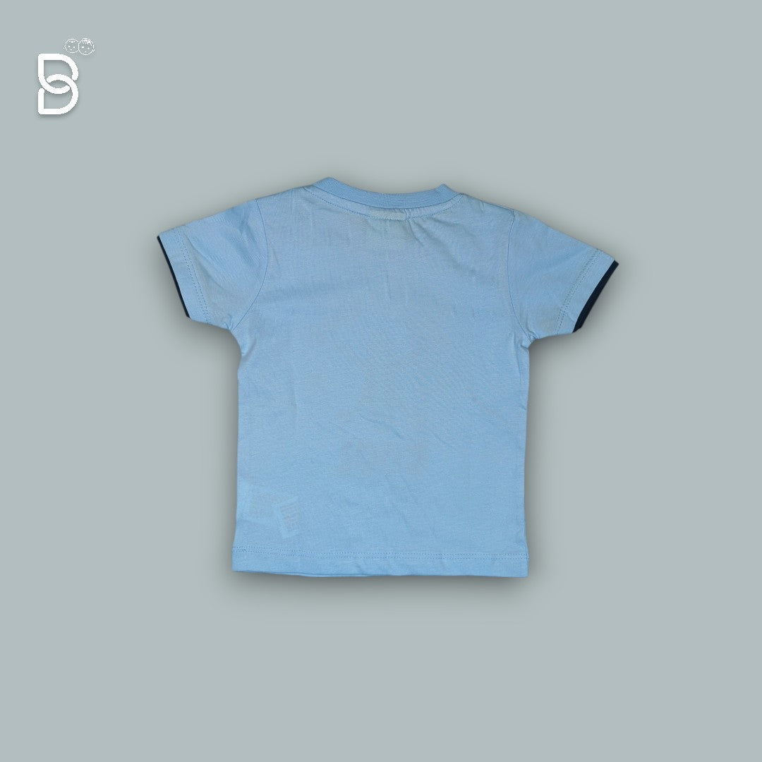 BOYS PRINTED T-SHIRT AND NICKER BLUE - OLLYPOP