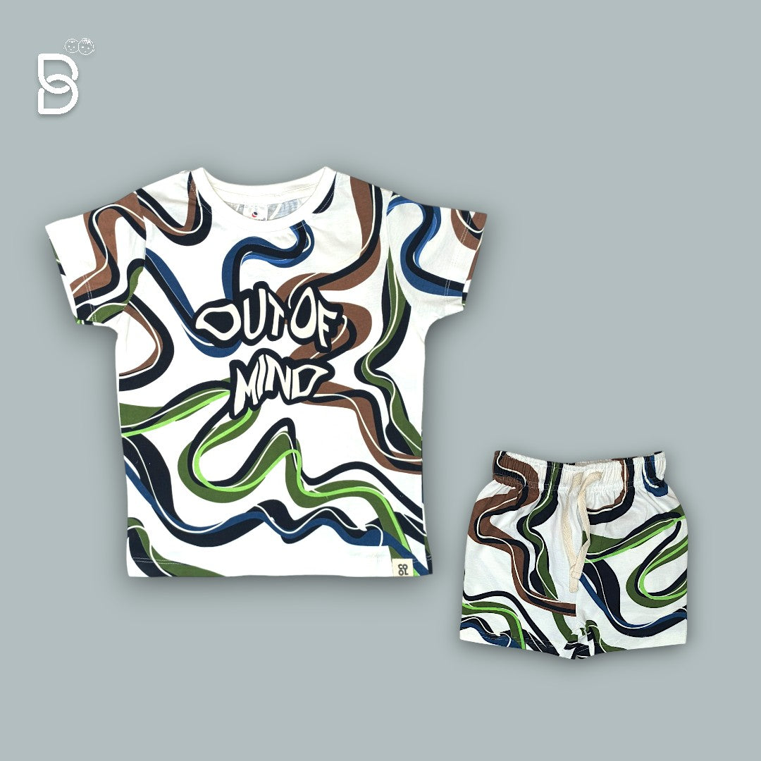 JUNGLE PRINT ON WHITE T-SHIRT & NICKER