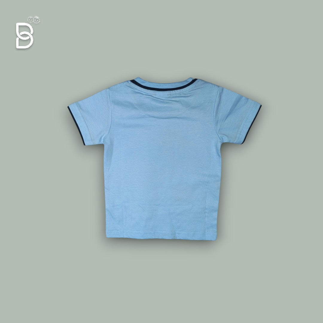 KIDS SKY BLUE T-SHIRT & DENIM NICKER