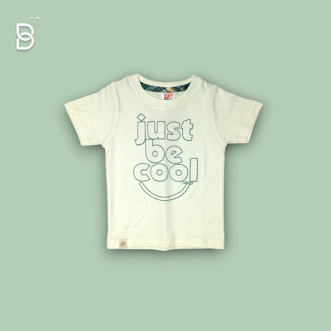 KIDS CASUAL WEAR T-SHIR & CHECKERED NICKER GREEN - O&O