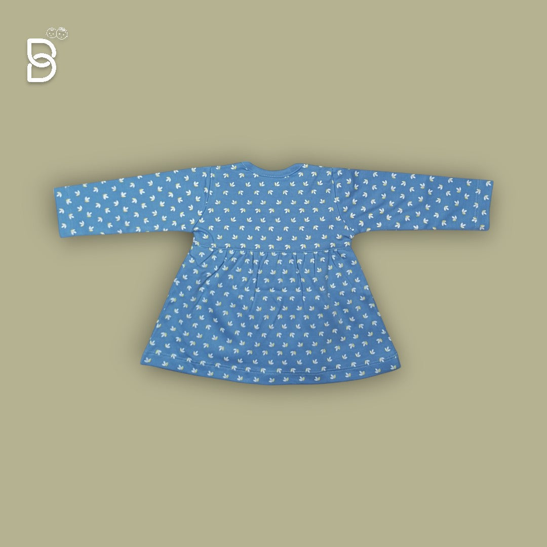COTTON PRINTED FROCK FOR GIRL BLUE