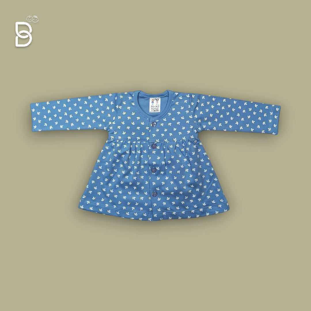 COTTON PRINTED FROCK FOR GIRL BLUE