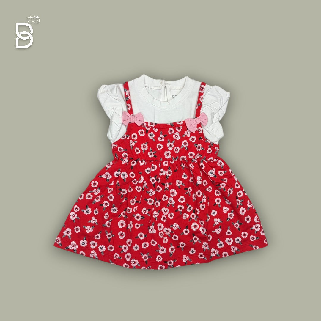 GIRLS FROCK RED & WHITE