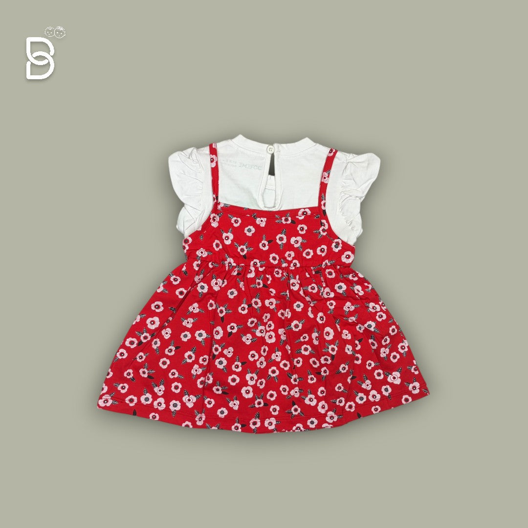 GIRLS FROCK RED & WHITE