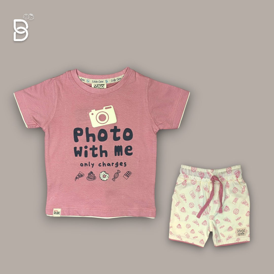 BOYS CASUAL WEAR T-SHIRT AND NICKER ONION PINK - O&O