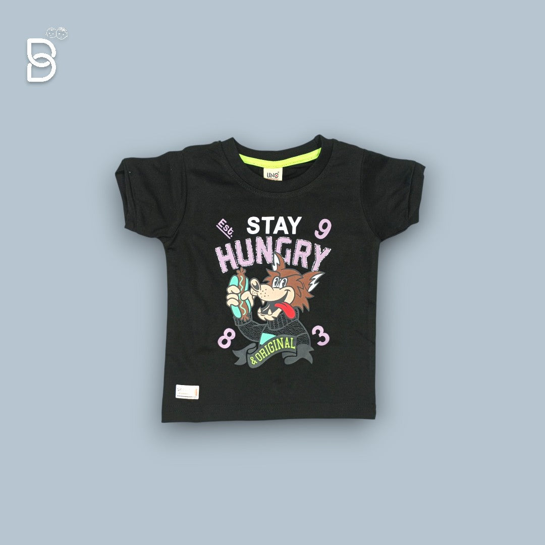 BOYS PRINTED T-SHIRT AND NICKER PURPLLE- UNO KIDS