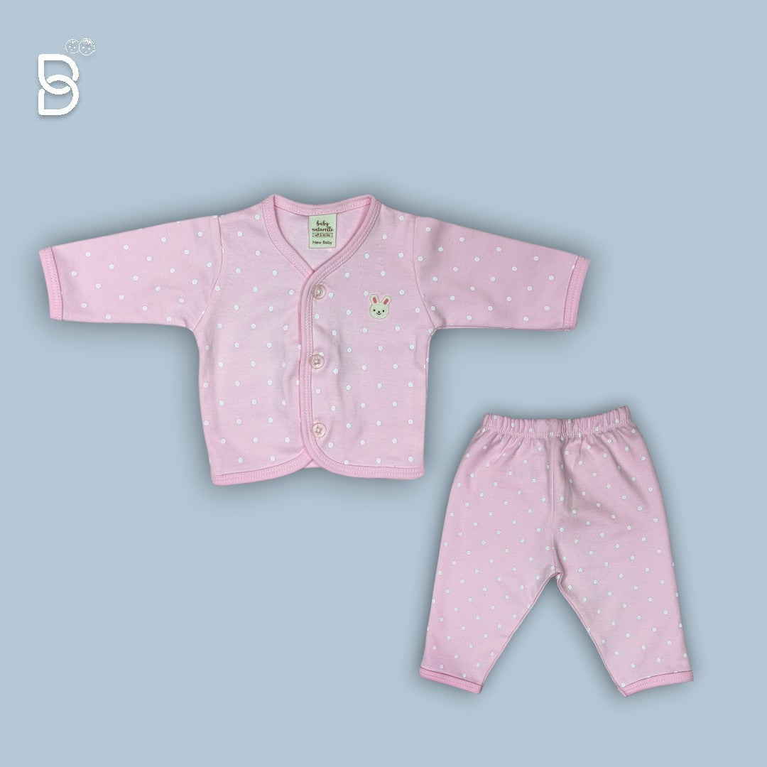NEW BORN BABY COTTON SET BABY PINK - NATURELLE
