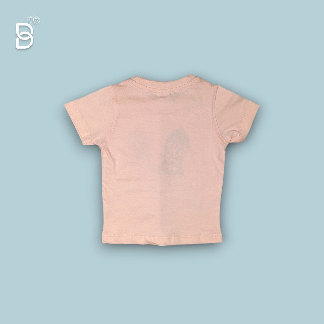 KIDS PRINTED T-SHIRT AND NICKER PINK - O&O