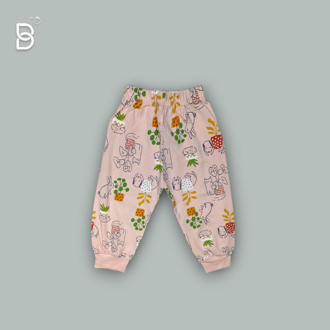 FULL SLEEVES NIGHT SUIT WITH PLANT & ANIMAL PRINT - EVIMO