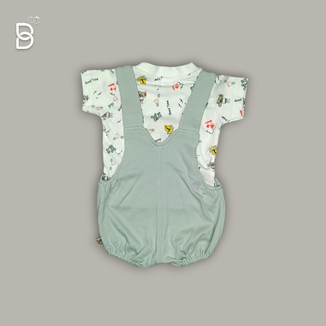 SOFT COTTON DUNGAREE SET FOR NEW BORNS