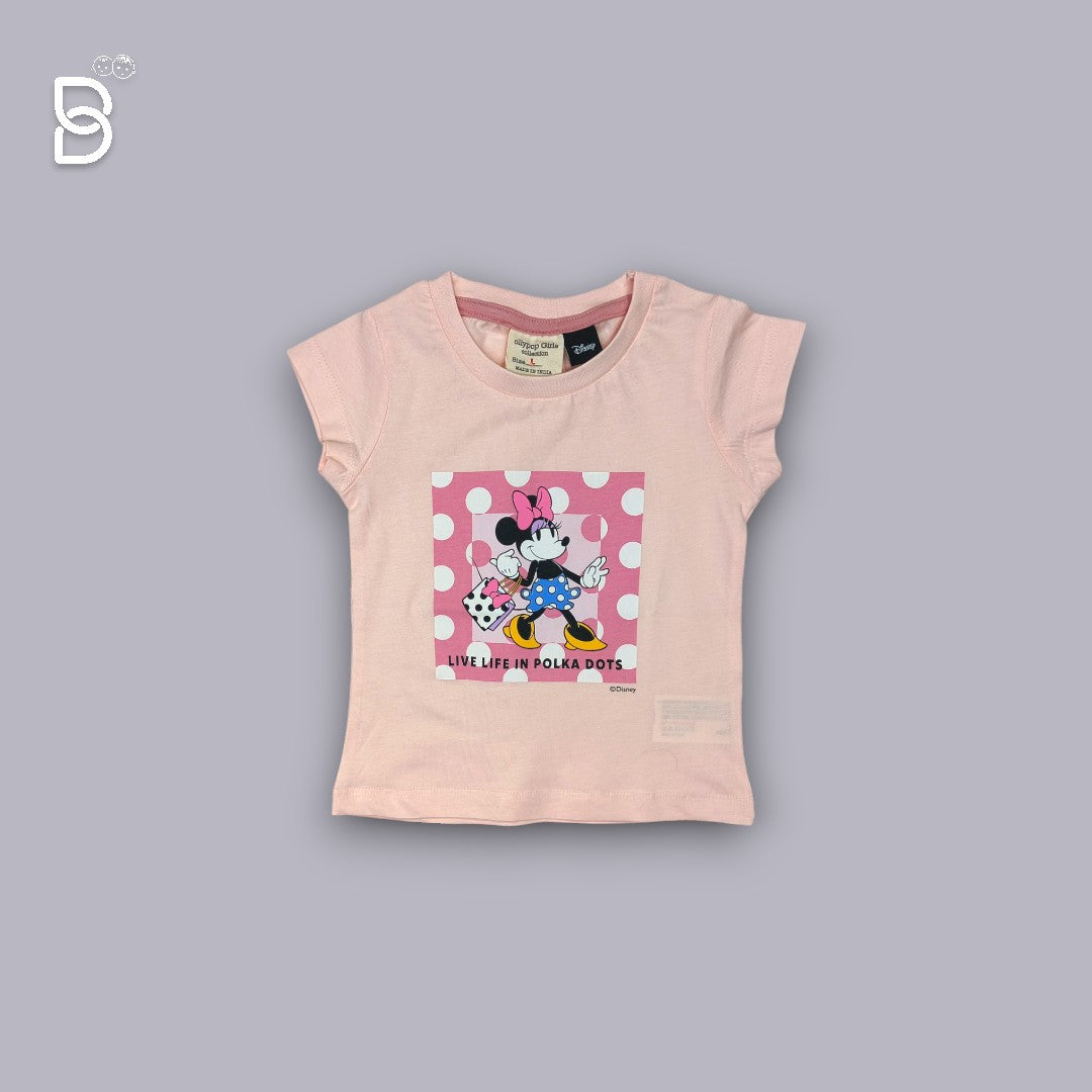 GIRLS CASUAL WEAR COTTON T-SHIRT & NICKER PEACH - OLLYPOP