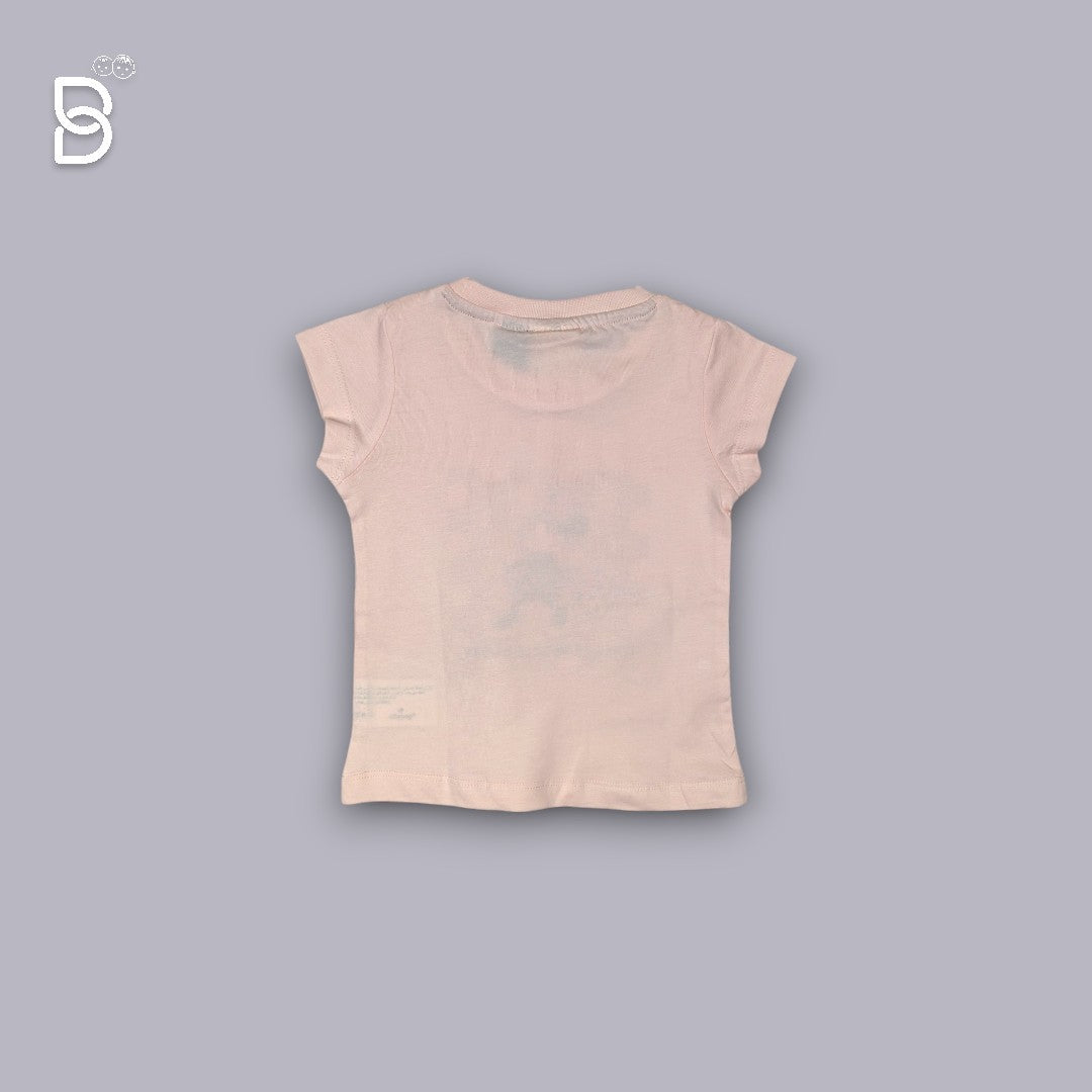 GIRLS CASUAL WEAR COTTON T-SHIRT & NICKER PEACH - OLLYPOP