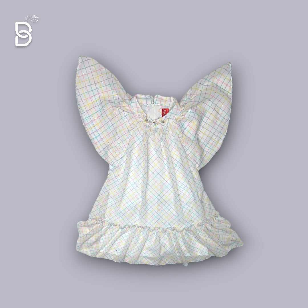 NEW BORN BABY FROCK WHITE- JILAX
