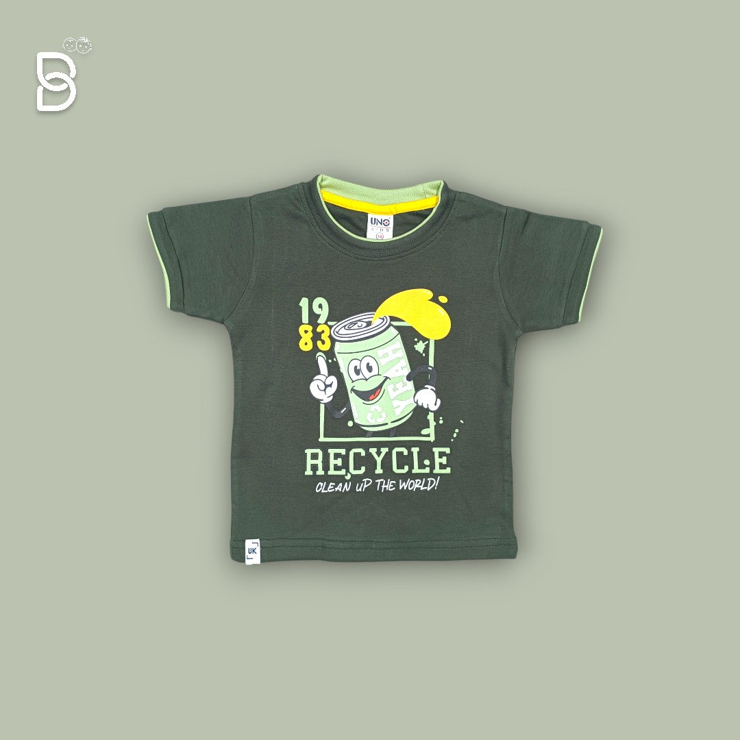 BOYS PRINTED T-SHIRT AND NICKER GREEN - UNO KIDS
