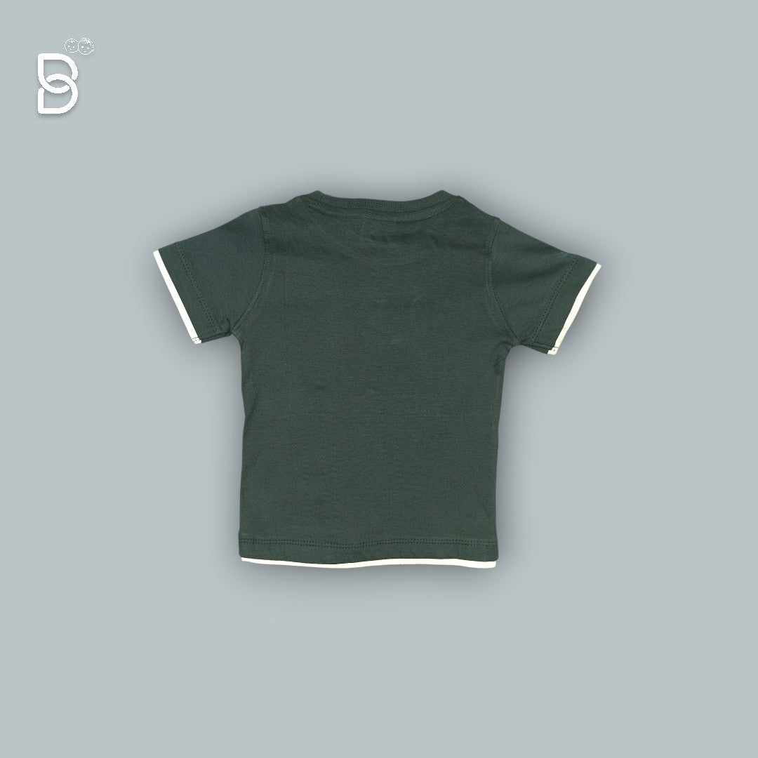 BOYS PRINTED T-SHIRT AND NICKER GREEN - O&O