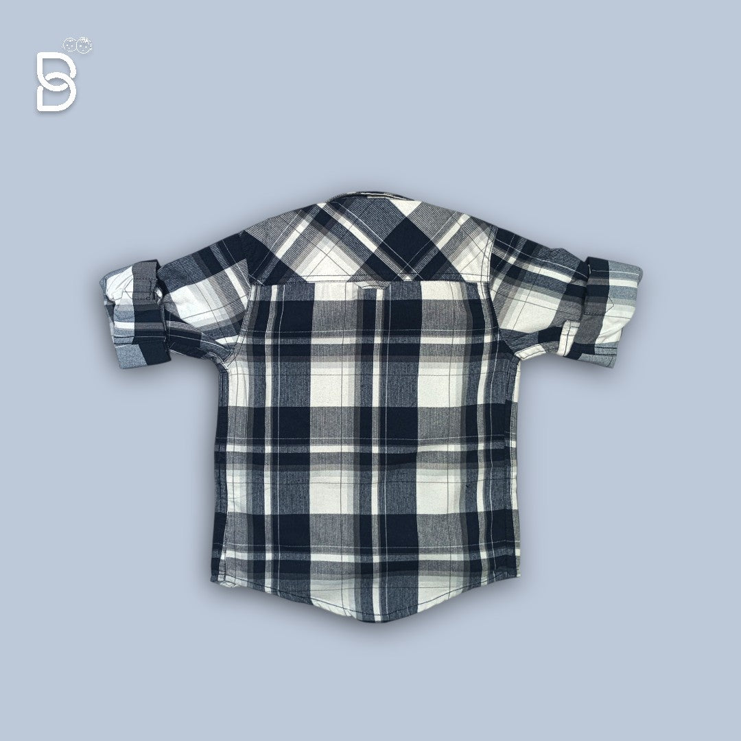 BOYS SHIRT BLACK CHECKERED