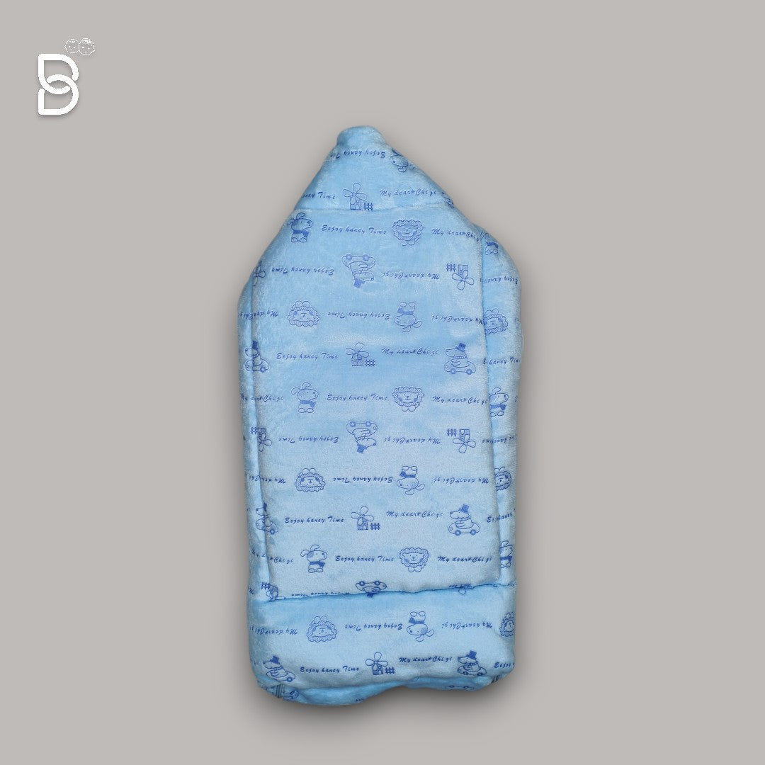 BABY SLEEPING BAG SWADDLE / BABY NEST / WRAPPER HOODED BABY COVER - SKY BLUE