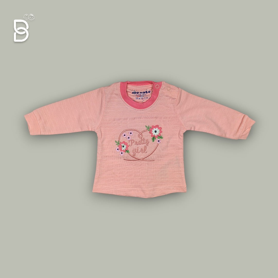 NEO NATE - COTTON FULL SLEEVES PRINTED TOP & JEGGINGS - PEACH