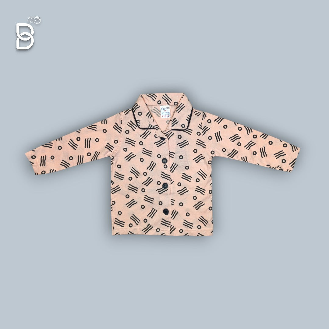 NEW BORN SOFT COTTON NIGHT SUITS PEACH COLOR