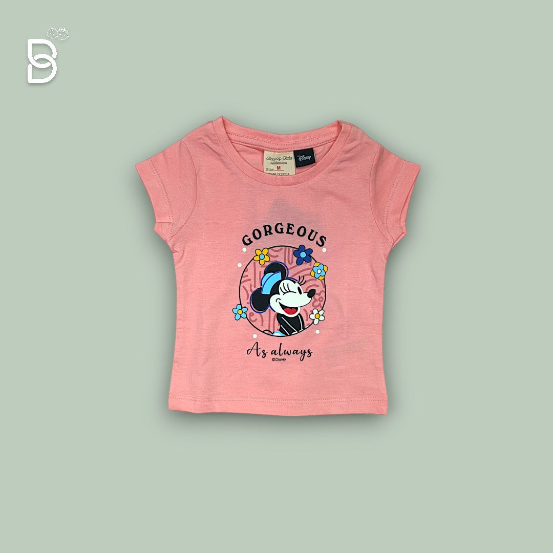 GIRLS COTTON T-SHIRT & NICKER PEACH