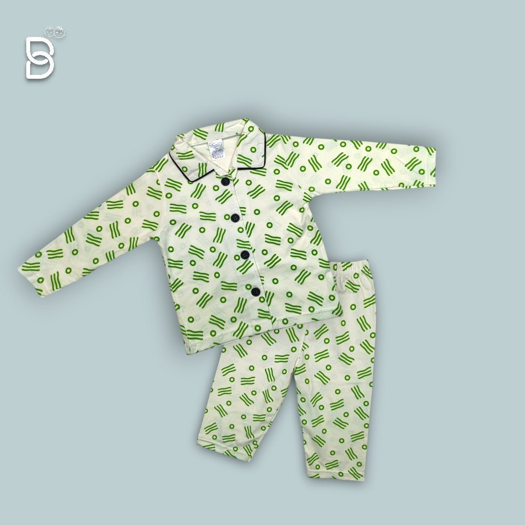 NEW BORN SOFT COTTON NIGHT SUITS PISTA GREEN COLOR