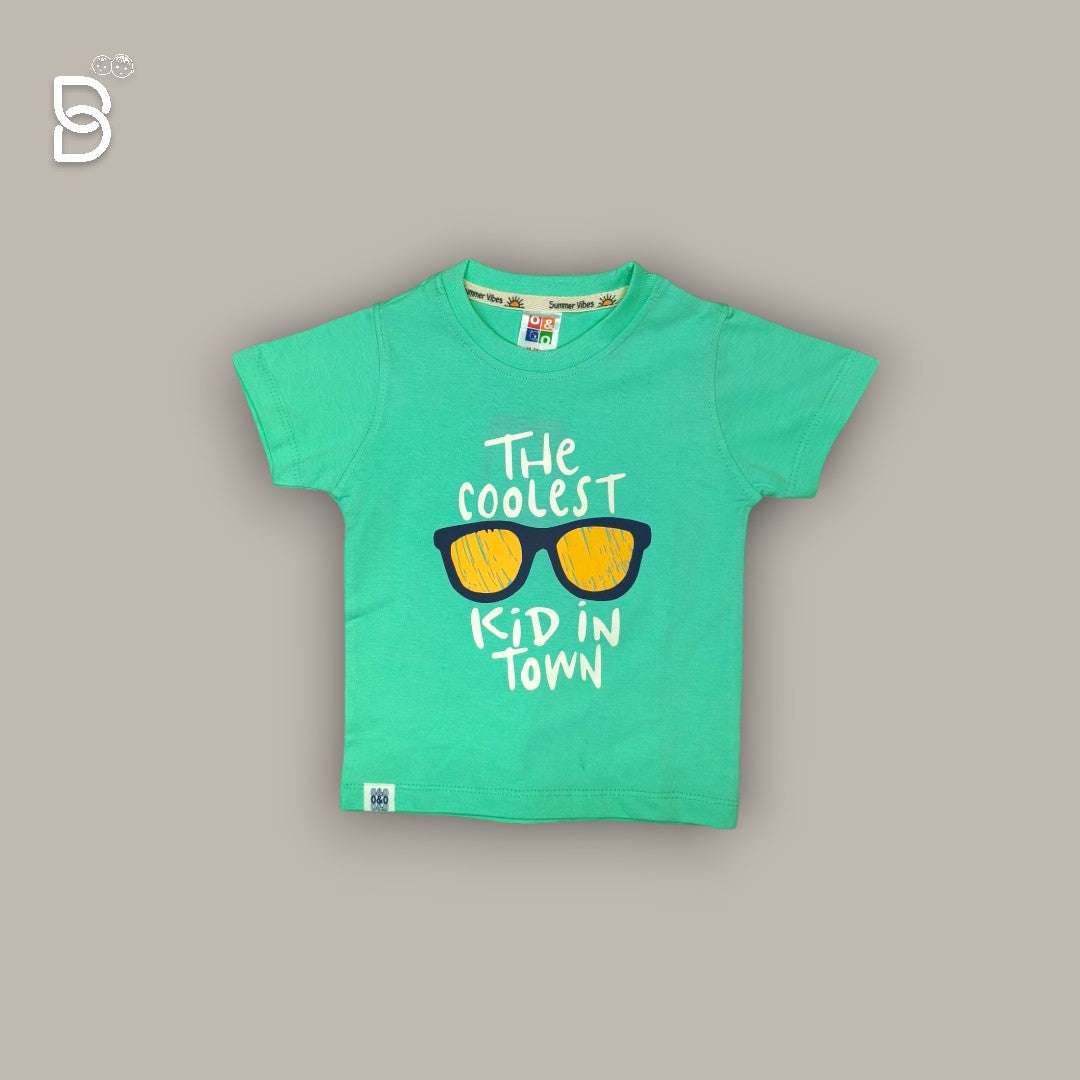 BOYS PRINTED T-SHIRT AND NICKER PISTA GREEN - O&O