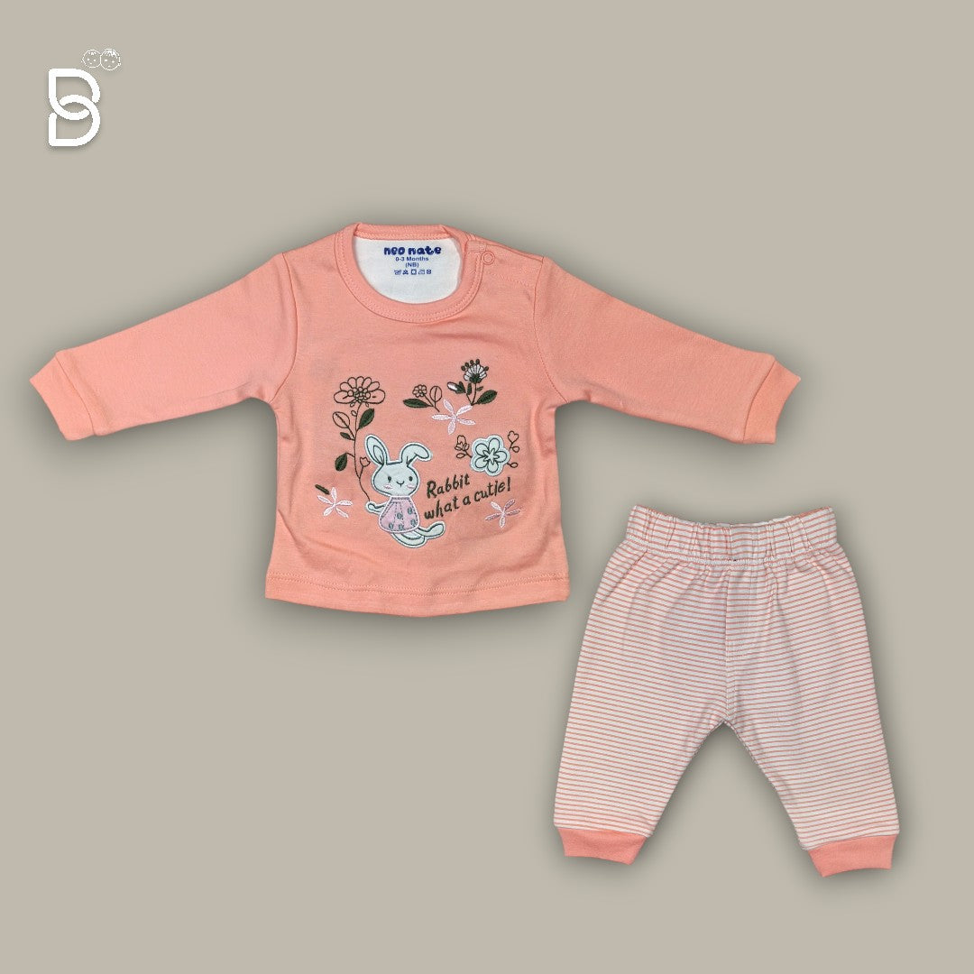 COTTON T-SHIRT PANT PEACH COLOUR