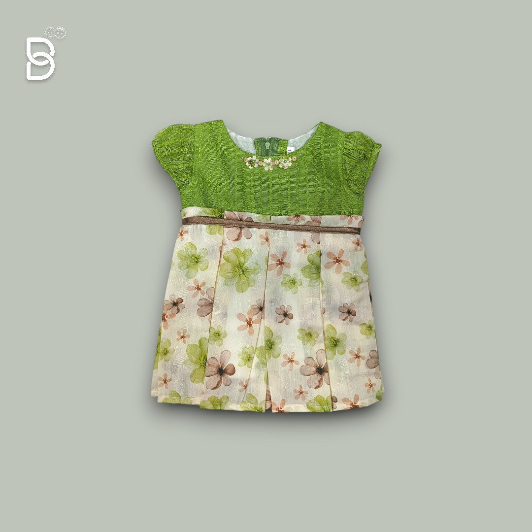 NEW BORN COTTON FROCKS GREEN COLOR