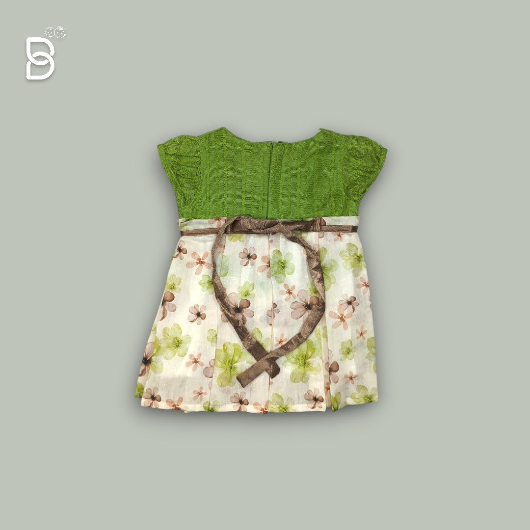 NEW BORN COTTON FROCKS GREEN COLOR