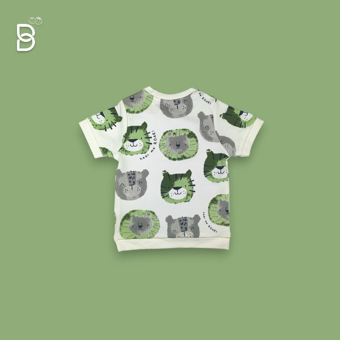 KIDS WHITE T-SHIRT GREEN NICKER