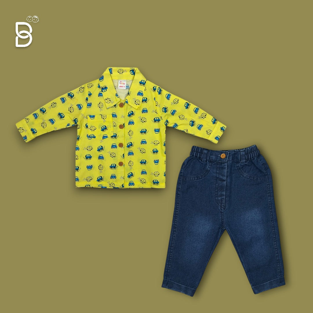 NEW BORN SHIRT, T-SHIRT, JEANS SET