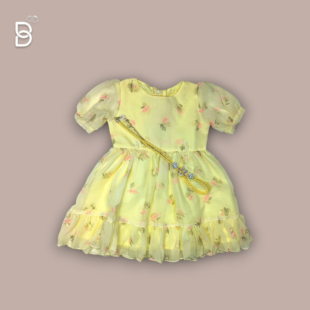NEW BORN BABY FROCK YELLOW - JILAX