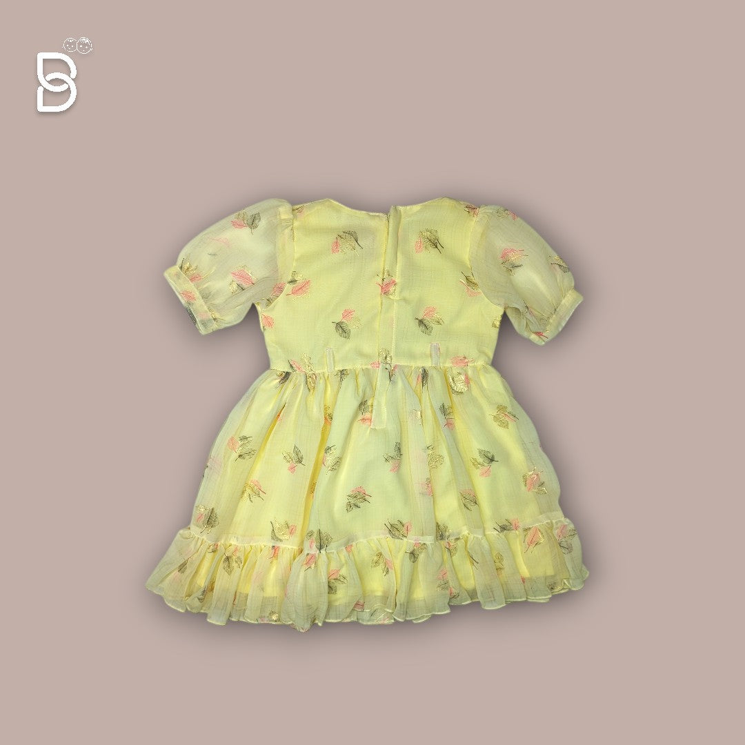 NEW BORN BABY FROCK YELLOW - JILAX