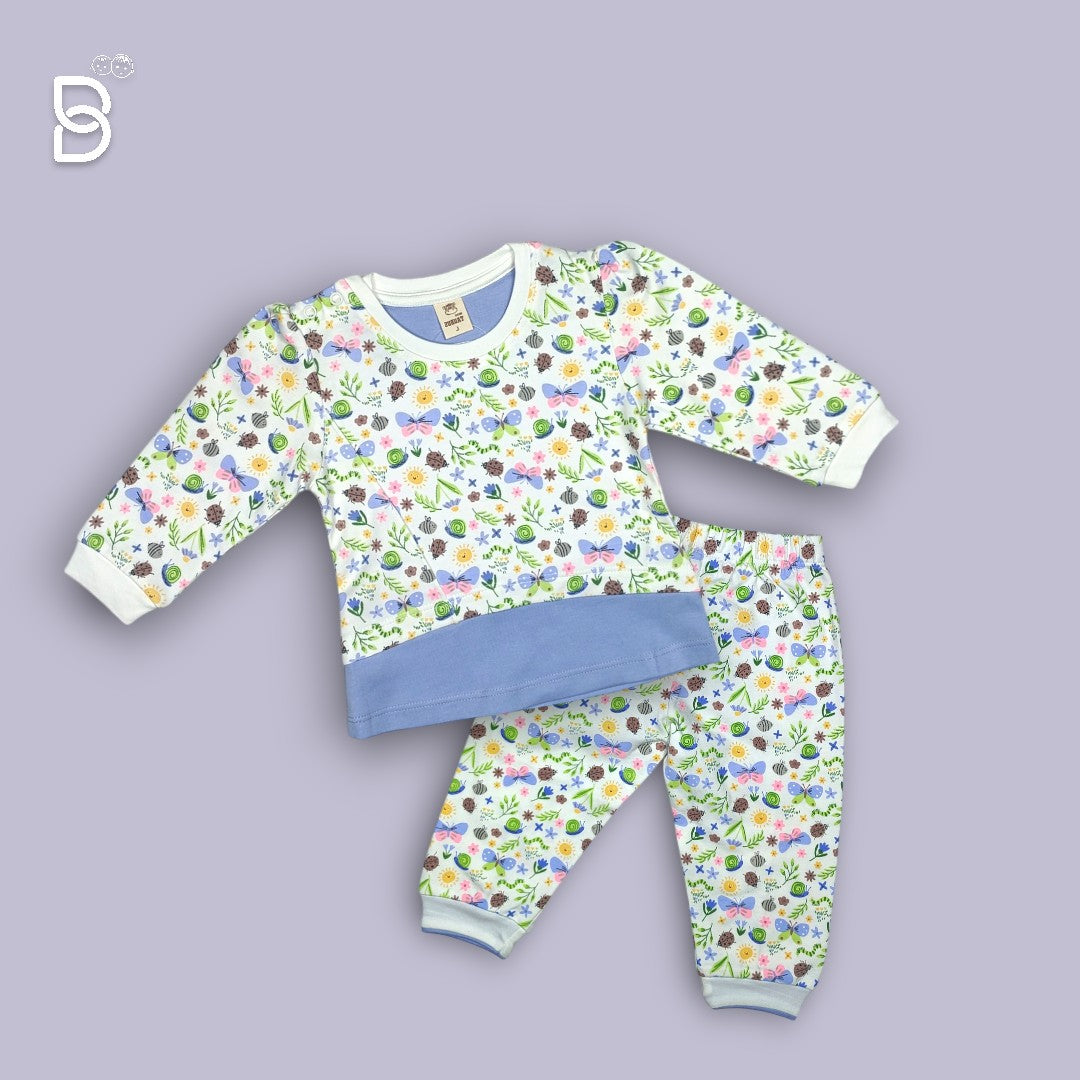 NEW BORN BABY GIRL JOGGER SET BLUE - MINI TAURUS